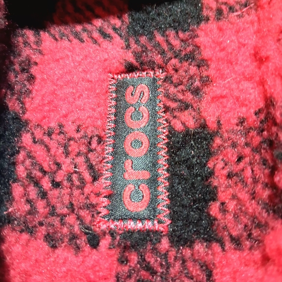 crocs Classic Buff Check Slide #210694-001 M7/W9 Red/Blk BRAND-NEW w/tags β€οΈππ - Picture 4 of 10
